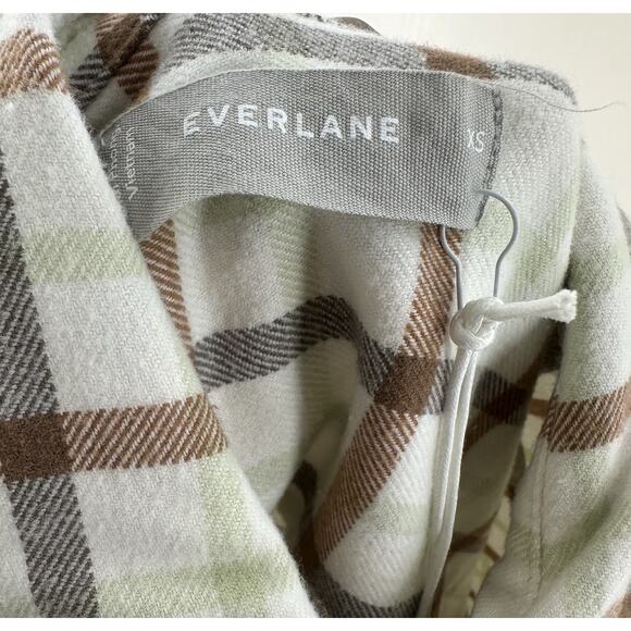 Everlane Women’s Boxy Button Cotton Flannel Plaid Oversized Top Shirt Size XS - Picture 5 of 6